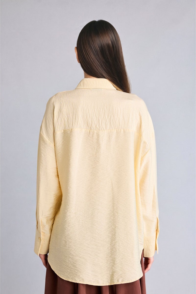 DeFacto Yellow Woman Regular Fit Long Sleeve Yellow Tunic Casual - Image 5