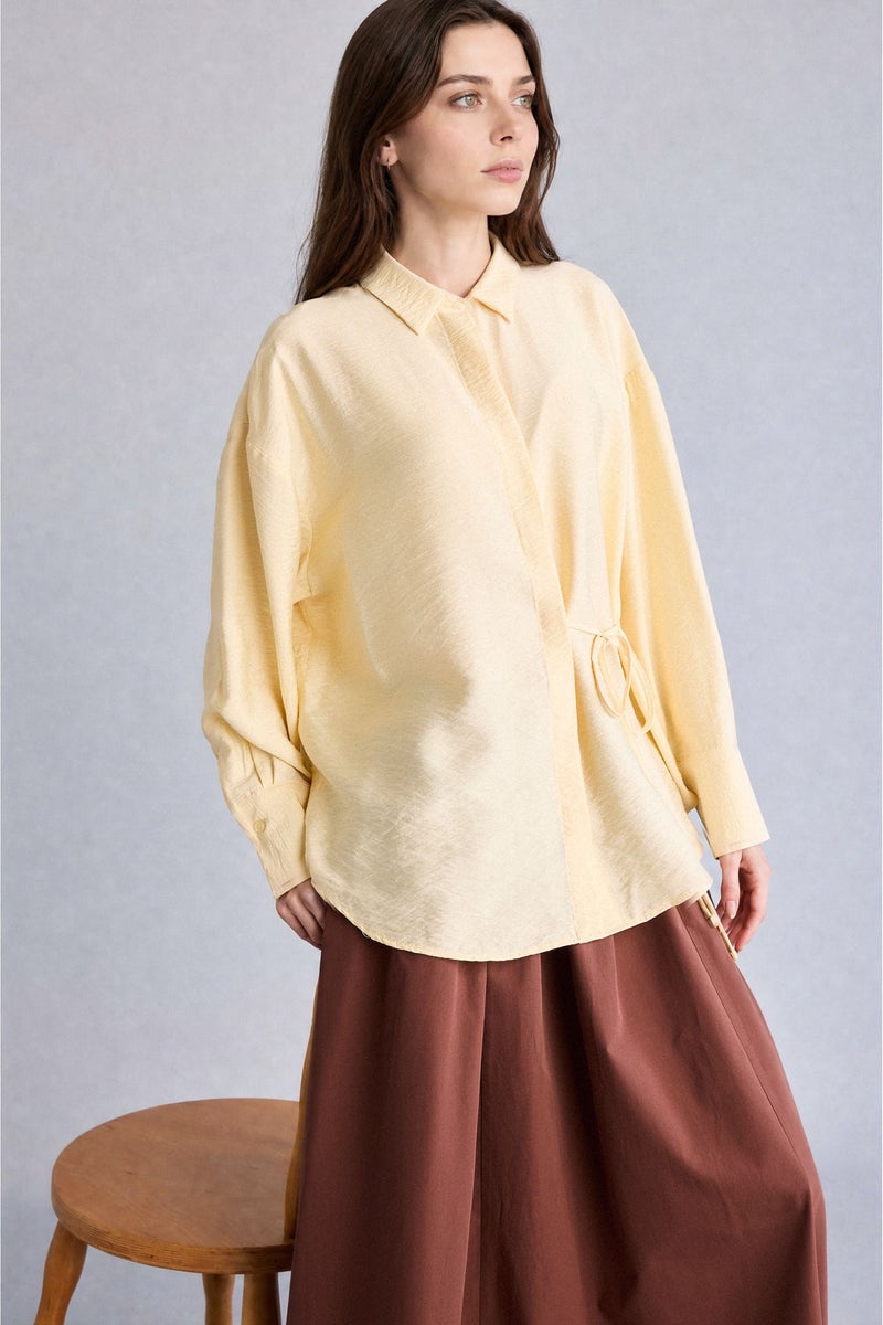 DeFacto Yellow Woman Regular Fit Long Sleeve Yellow Tunic Casual - Image 1