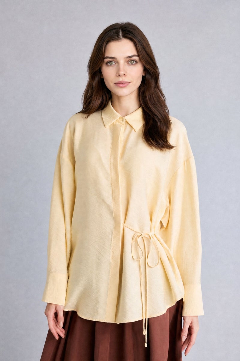 DeFacto Yellow Woman Regular Fit Long Sleeve Yellow Tunic Casual - Image 3