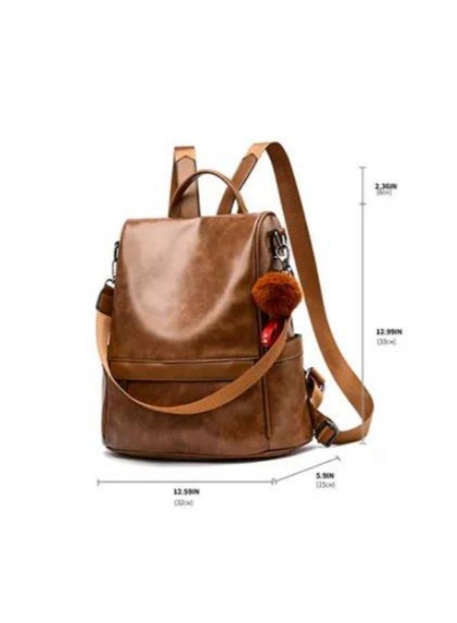 Loquat Anti theft casual shoulder backpack, large capacity soft leather backpack, fashionable women's backpack  - Image 5
