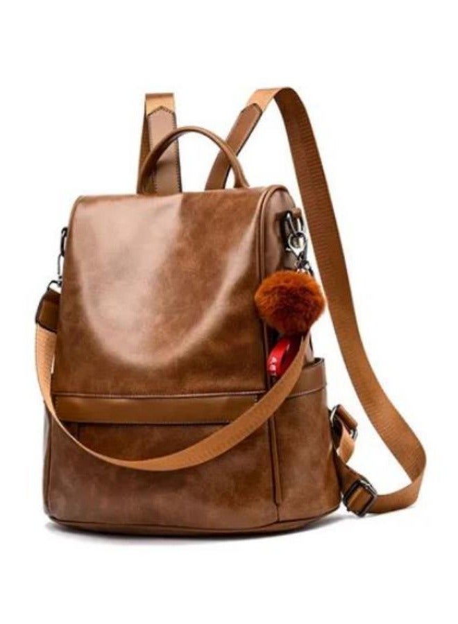 Loquat Anti theft casual shoulder backpack, large capacity soft leather backpack, fashionable women's backpack  - Image 3