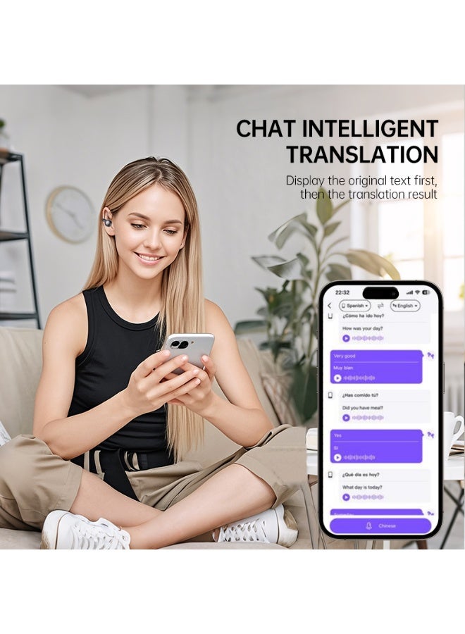 Latest 2025 Model Bluetooth Clip-On Earbuds with Color Screen, Stereo Sound & AI Translator (150 Languages), Hi-Fi Sport Earphones, Bluetooth 6.0 Technology，One-Touch Remote Photo Capture - Image 4