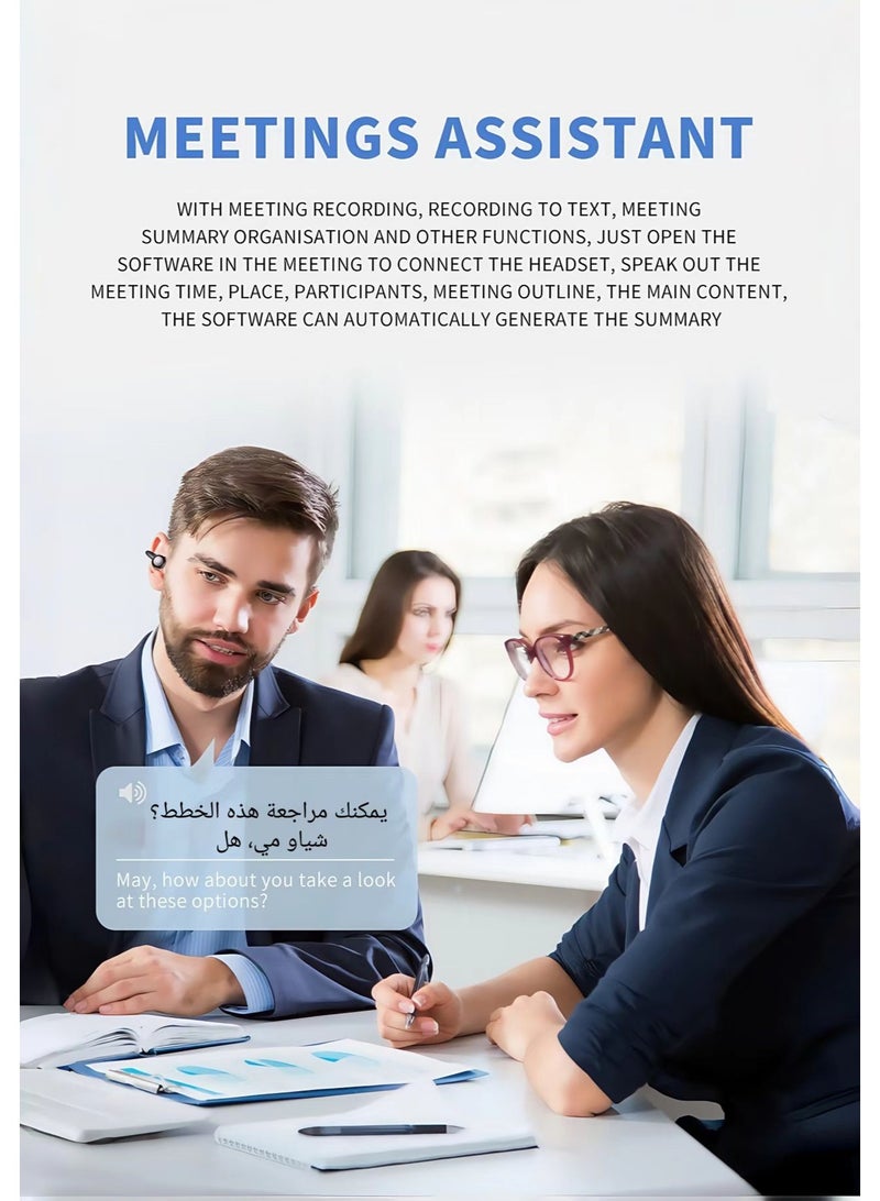 Latest 2025 Model Bluetooth Clip-On Earbuds with Color Screen, Stereo Sound & AI Translator (150 Languages), Hi-Fi Sport Earphones, Bluetooth 6.0 Technology，One-Touch Remote Photo Capture - Image 3