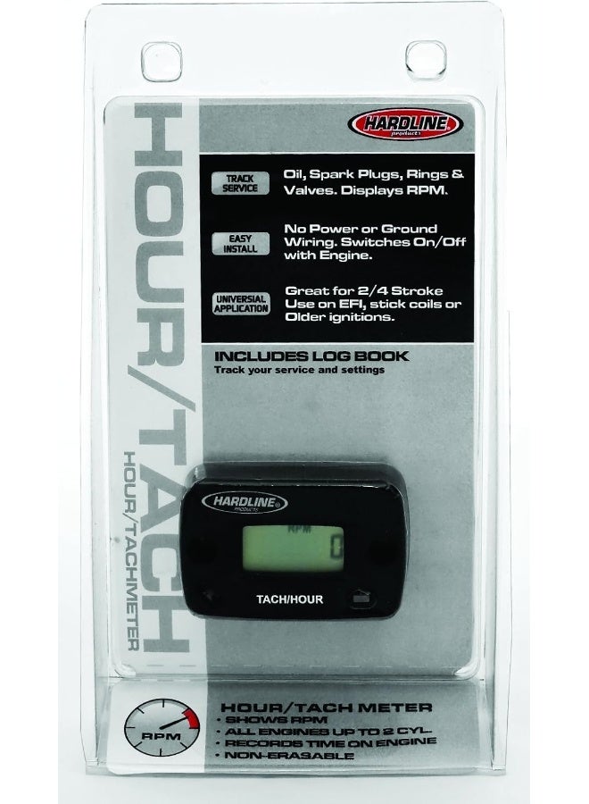 Hardline Products Hardline Products HR-8061-2 Hour Meter/Tachometer for up to 2-Cylinder Engines  - Image 1