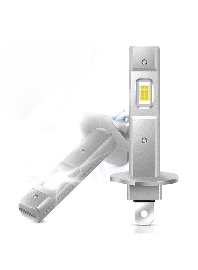 ترقية لمبات قطعتين +700% أكثر سطوعًا 30000 لومن 120 وات، شعاع عالي ومنخفض، 6500 كلفن أبيض بارد، حجم صغير 1:1، توصيل وتشغيل، غير قطبية، مصابيح ضباب LED H1 بدون مروحة - Image 1