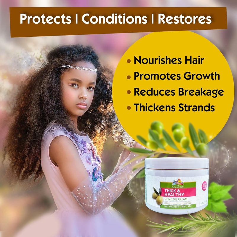 Sofn'Free n'Pretty GroHealthy Thick & Healthy Olive Oil Cream - 8.8 oz for Natural Hair - Image 5