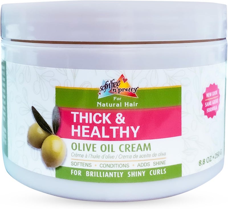Sofn'Free n'Pretty GroHealthy Thick & Healthy Olive Oil Cream - 8.8 oz for Natural Hair - Image 1