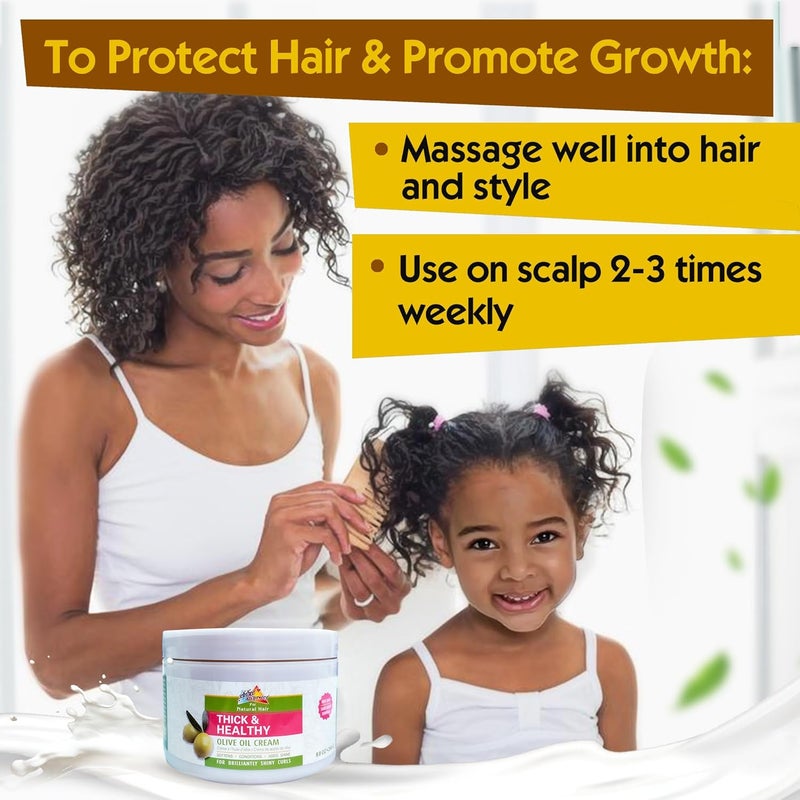 Sofn'Free n'Pretty GroHealthy Thick & Healthy Olive Oil Cream - 8.8 oz for Natural Hair - Image 4