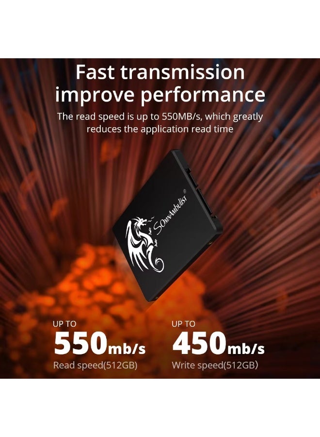 Somnambulist 512GB SSD Internal Sata3 Solid State Drive 2.5 for PC Laptop - Image 5
