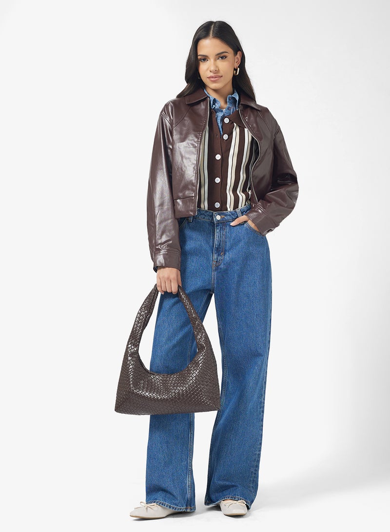 جينجر كارديجان مخطط من الكتان الناعم - Image 4