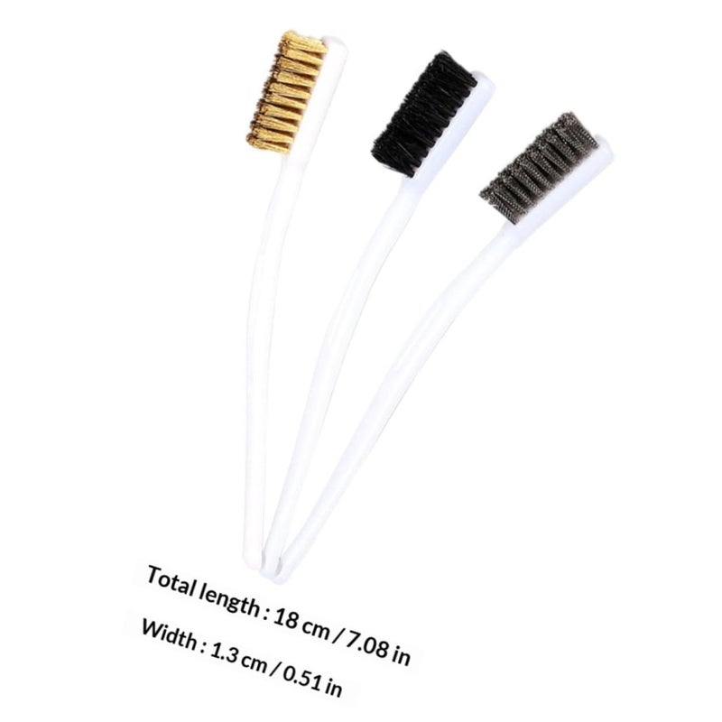 3Pcs Mini Wire Scratch Brush Set Black Bristle Copper Stainless Steel Rust Removal Welding Slag Cleaning Handheld Tools - Image 3