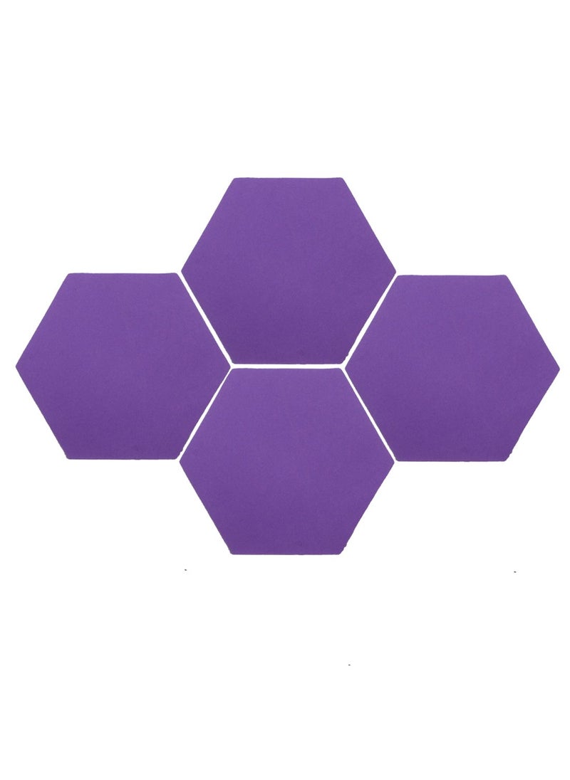 ABV Traders - ABV Traders Hexagonal Collage Display Board Photo Frames Pin up Soft TileWall Hanging for Offices and Home Purple Pack of 4 - Image 1