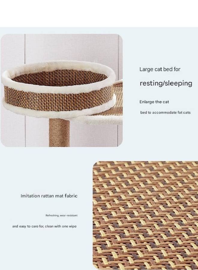 إن كي أكس برج شجرة قطط طويل متعدد المستويات مع مجاثم وأسرّة وألعاب - ارتفاع 133 سم - Image 3