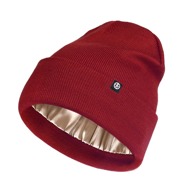 Warm Knit Beanie with Silk Lining - Image 4