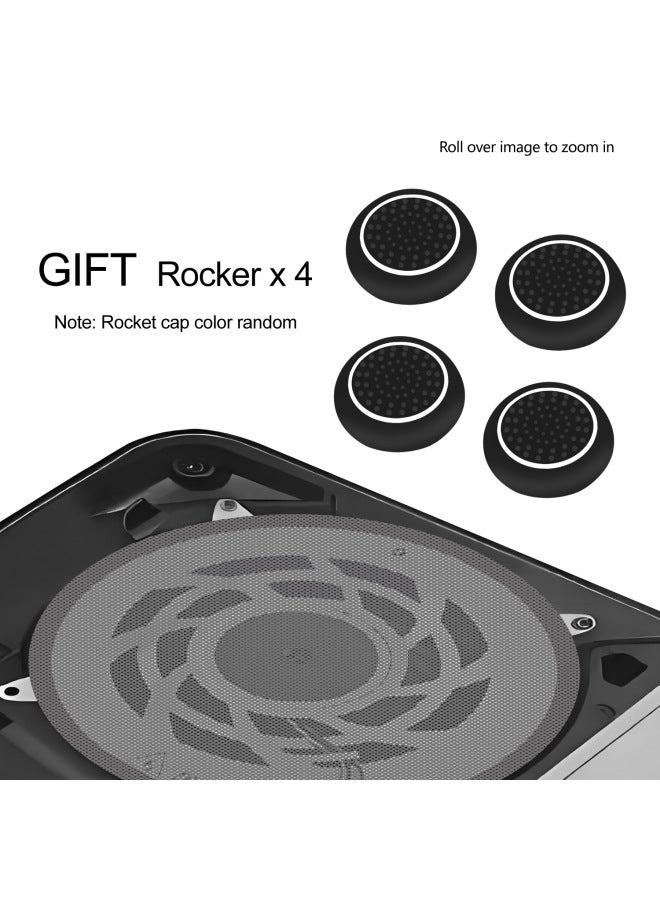 عام شبكة PS5 Pro Game Host مقاومة للغبار على شكل درع، شبكة PS5 رفيعة لتبديد الحرارة، شبكة مقاومة للغبار، مجموعة بسيطة مقاومة للغبار - لون المنتج: 1 * 4 أغطية هزازة مجانية - Image 3