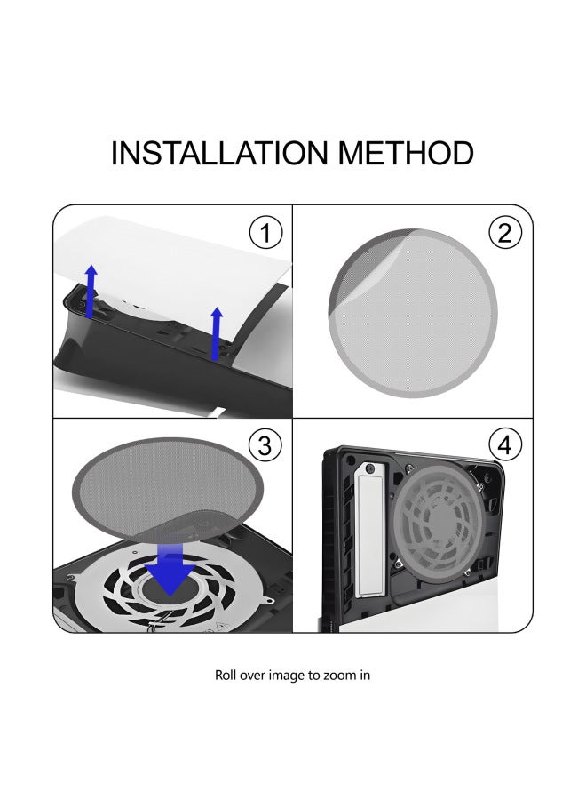 عام شبكة PS5 Pro Game Host مقاومة للغبار على شكل درع، شبكة PS5 رفيعة لتبديد الحرارة، شبكة مقاومة للغبار، مجموعة بسيطة مقاومة للغبار - لون المنتج: 1 * 4 أغطية هزازة مجانية - Image 5