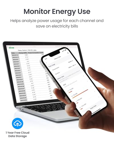 SwitchBot Smart Relay Switch 1PM, Power Metering Smart Relay Module with Built-in Bluetooth Repeater, Wi-Fi&Bluetooth Switch Works with Alexa/Apple Home/Google Home/Matter Hub Required, 2.4GHz - Image 4