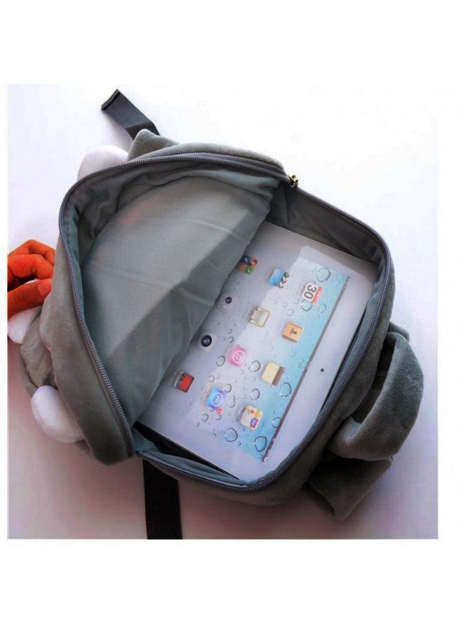 Frantic Kids Soft Cartoon Animal Travelling School Bag Soft Plush Standard Backpack Boys Girls Baby For 2 To 5 Years Baby/Boys/Girls Nursery, Preschool, Picnic(Greycatflap) Standard, 10 Liter - Image 4