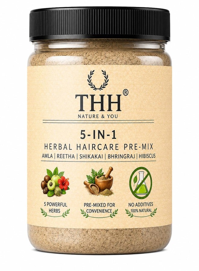 THH 5-in-1 Herbal Haircare Pre-Mix Powder with Amla, Reetha, Shikakai, Bhringraj & Hibiscus | 100% Natural Hair Pack for Growth, Strengthening & Cleansing, No Additives - Image 4