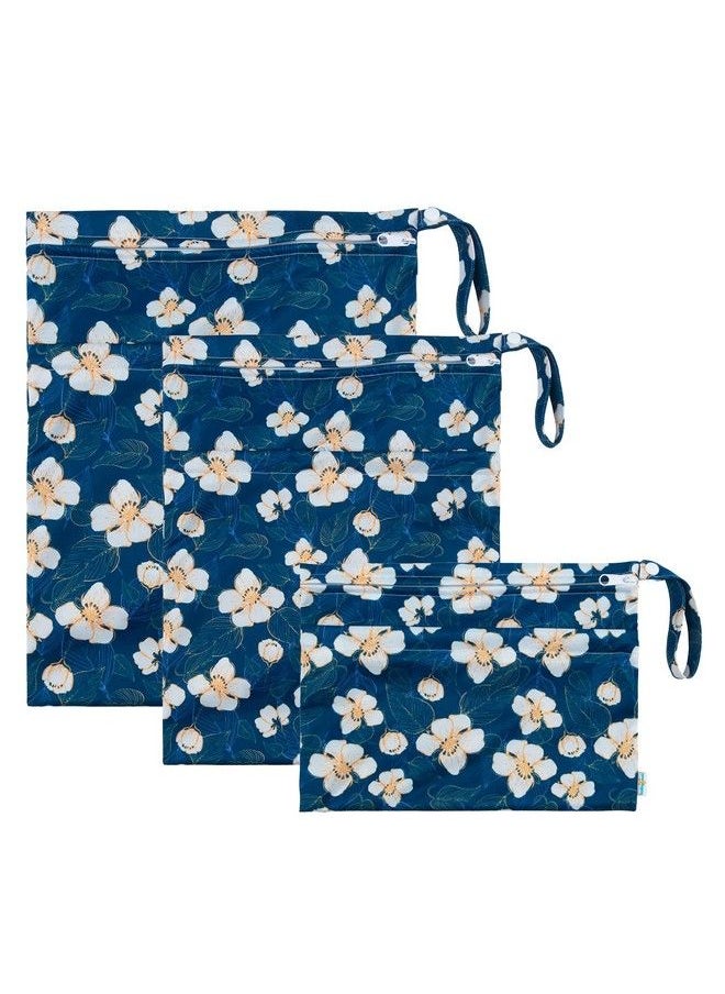 babygoal - Wet Dry Bags For Baby Cloth Diapers Washable Travel Bags Beach Pool Gym Bag For Swimsuits & Wet Clothes With Two Zippered Pockets 3 Pack(S M L) 3Sml02 - Image 1