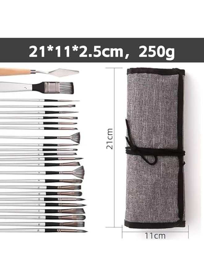 24-piece brush set, suitable for oil painting and gouache work. - Image 2