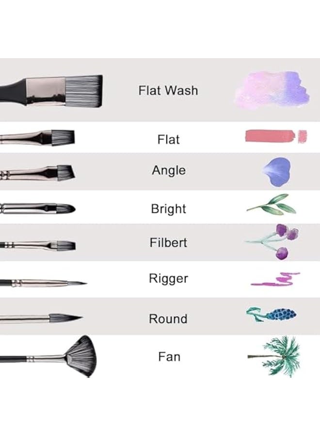 24-piece brush set, suitable for oil painting and gouache work. - Image 5