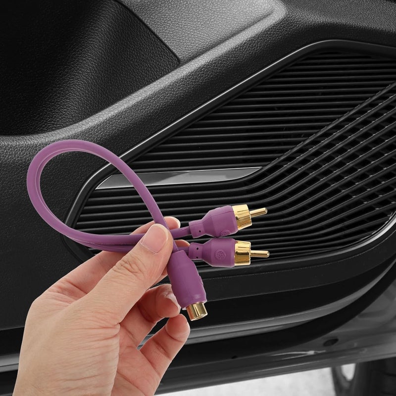 كابل مقسم لمكبر الصوت الرئيسي في السيارة (Car Audio Bass Amplifier Cable Splitter)، يحتوي على منفذ أنثوي واحد ومنافذ ذكورية اثنين، لأسلاك مكبرات الصوت الستيريو، لاستخدامه كملحق في تركيب مكبرات الصوت في السيارات. - Image 5