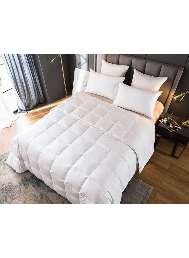 Eastwarmth Lightweight White Goose Down Comforter Cooling Blanket Duvet Insert for Summer/Warm Weather, 750 Fill Power Ultra Soft Fabric White Full/Queen Size - Image 2