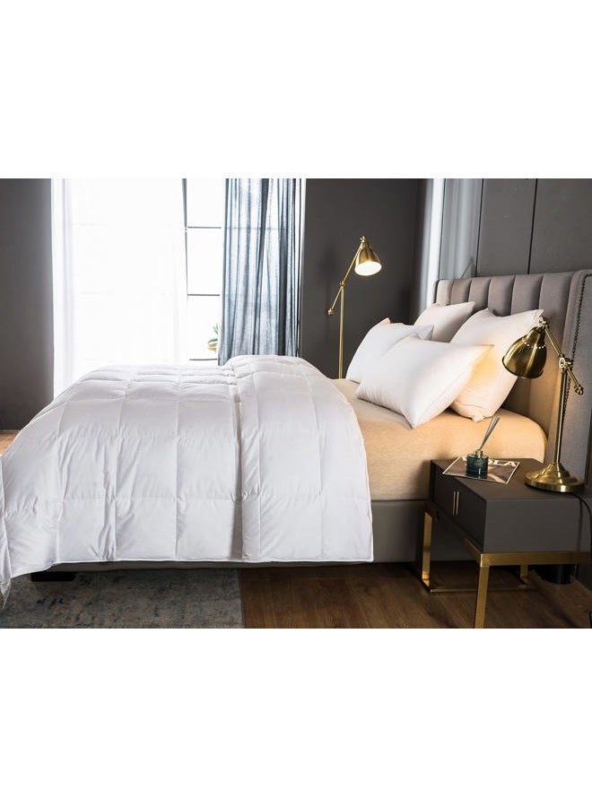 Eastwarmth Lightweight White Goose Down Comforter Cooling Blanket Duvet Insert for Summer/Warm Weather, 750 Fill Power Ultra Soft Fabric White Full/Queen Size - Image 3