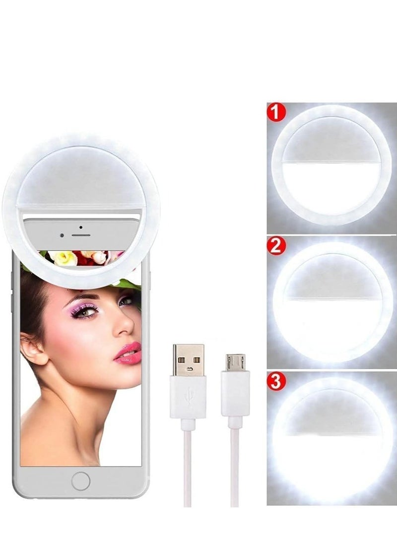 SYOSI Selfie Ring Light Clip-on LED Camera Rechargeable 36 Fill- 3-Level Adjustable Brightness On-Camera Video Night for iPhone  - Image 2