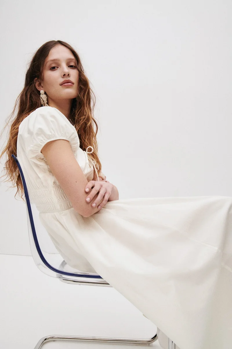 H&M Smocked-waist cotton dress