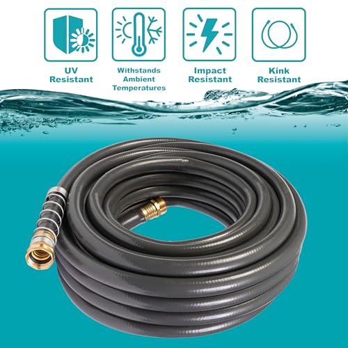 Gilmour Flexogen 5/8 in x 50 ft Garden Hose, Heavy Duty Water Hose, Flexible and Kink Resistant Outdoor Hose, Gray - Image 3