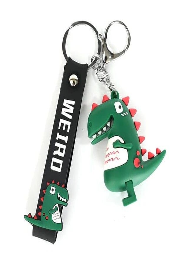 AMYCAUR Dino Keychain for Boys/Girls, Cute Silicon Keychains Accessories Keyring for Bike,Car, Keychain For Men, Perfect for Bag Charm,Keychain For Girls, Car, Bike Gifting 1pcs (Free Zip pouch) - Image 1
