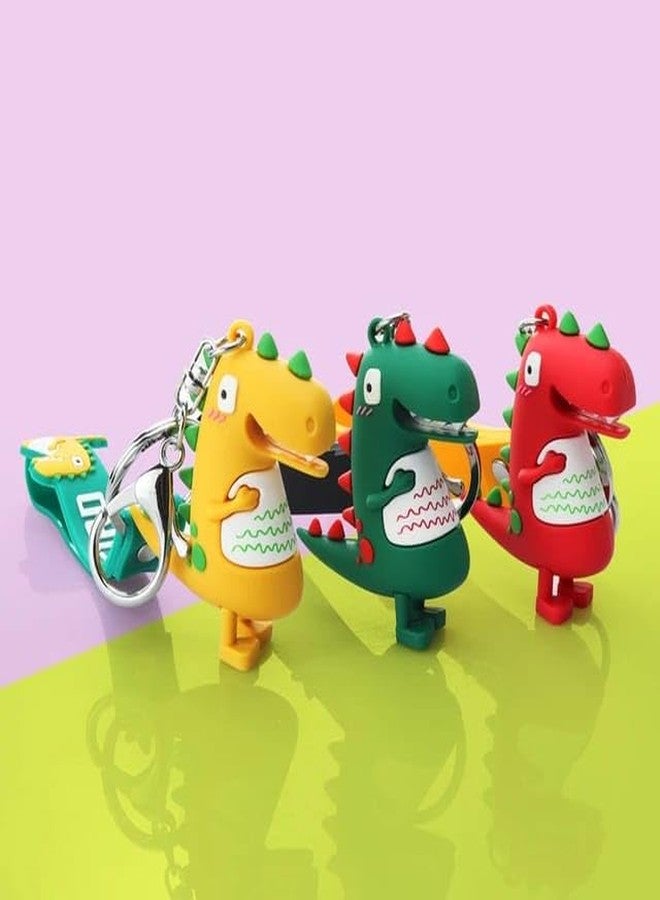 AMYCAUR Dino Keychain for Boys/Girls, Cute Silicon Keychains Accessories Keyring for Bike,Car, Keychain For Men, Perfect for Bag Charm,Keychain For Girls, Car, Bike Gifting 1pcs (Free Zip pouch) - Image 3
