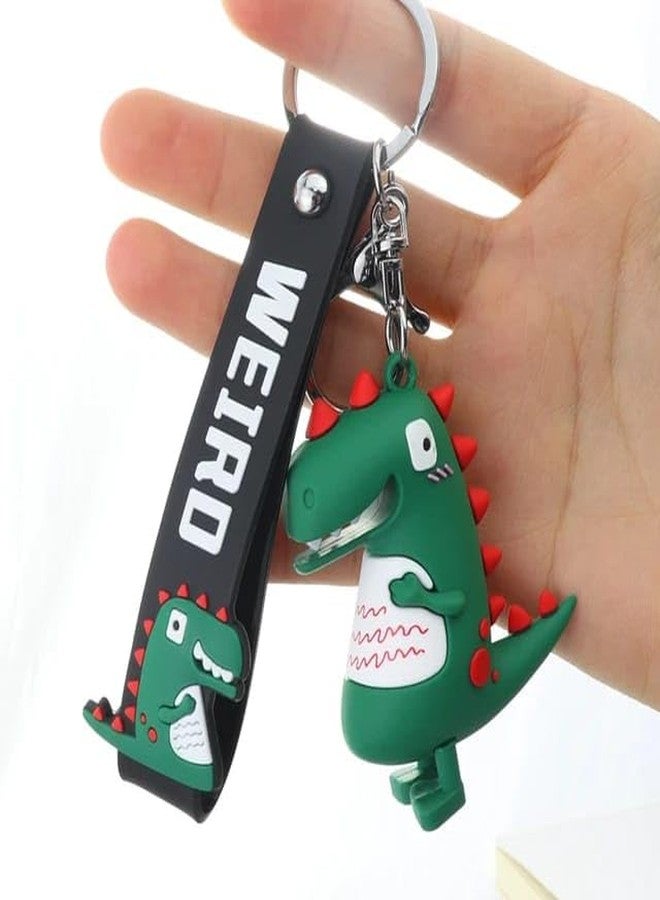 AMYCAUR Dino Keychain for Boys/Girls, Cute Silicon Keychains Accessories Keyring for Bike,Car, Keychain For Men, Perfect for Bag Charm,Keychain For Girls, Car, Bike Gifting 1pcs (Free Zip pouch) - Image 4