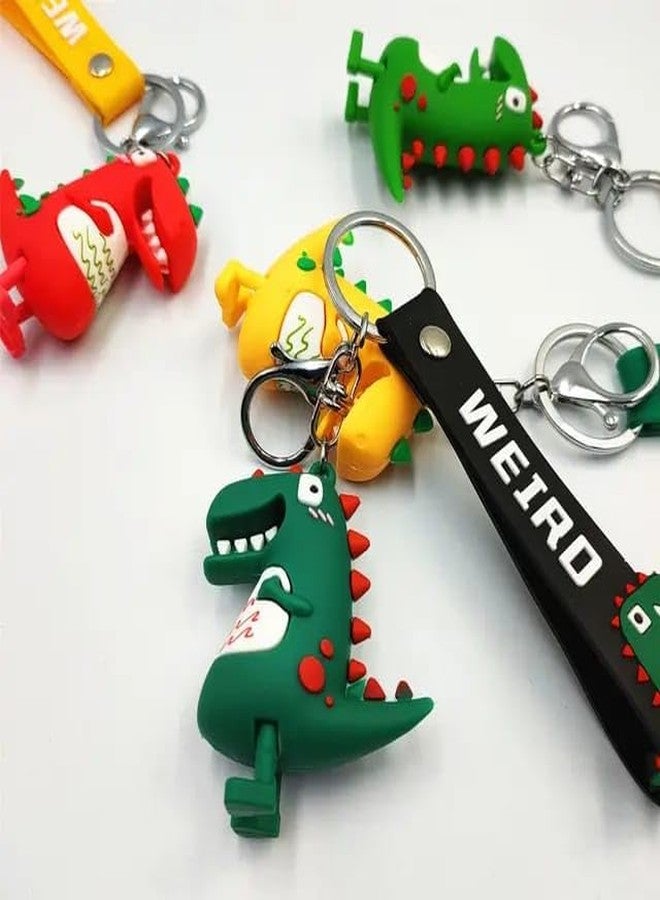 AMYCAUR Dino Keychain for Boys/Girls, Cute Silicon Keychains Accessories Keyring for Bike,Car, Keychain For Men, Perfect for Bag Charm,Keychain For Girls, Car, Bike Gifting 1pcs (Free Zip pouch) - Image 5