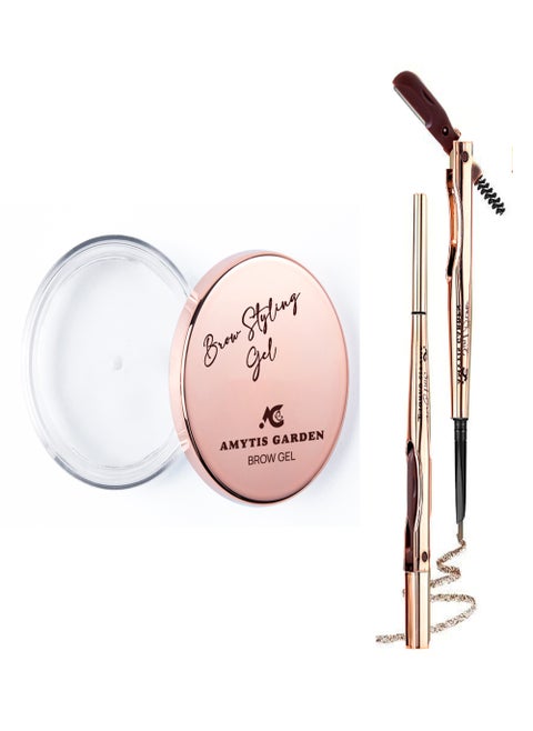 Eyebrow Pencil Waterproof 3 IN 1 Eye Brow Pen Natural Brown Hair-like Precise Brow Definer Makeup With Eyebrow Trimmer And Brow Gel Instant Eyebrow