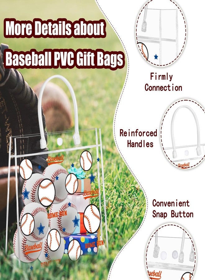HYMENEX 24 Pack Baseball Clear PVC Gift Bags, Baseball Snack Bags with Handles for Goodie Treat Candy Party Holiday Sports Decoration - Image 3