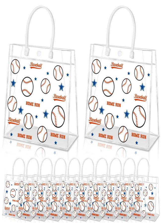 HYMENEX 24 Pack Baseball Clear PVC Gift Bags, Baseball Snack Bags with Handles for Goodie Treat Candy Party Holiday Sports Decoration - Image 1