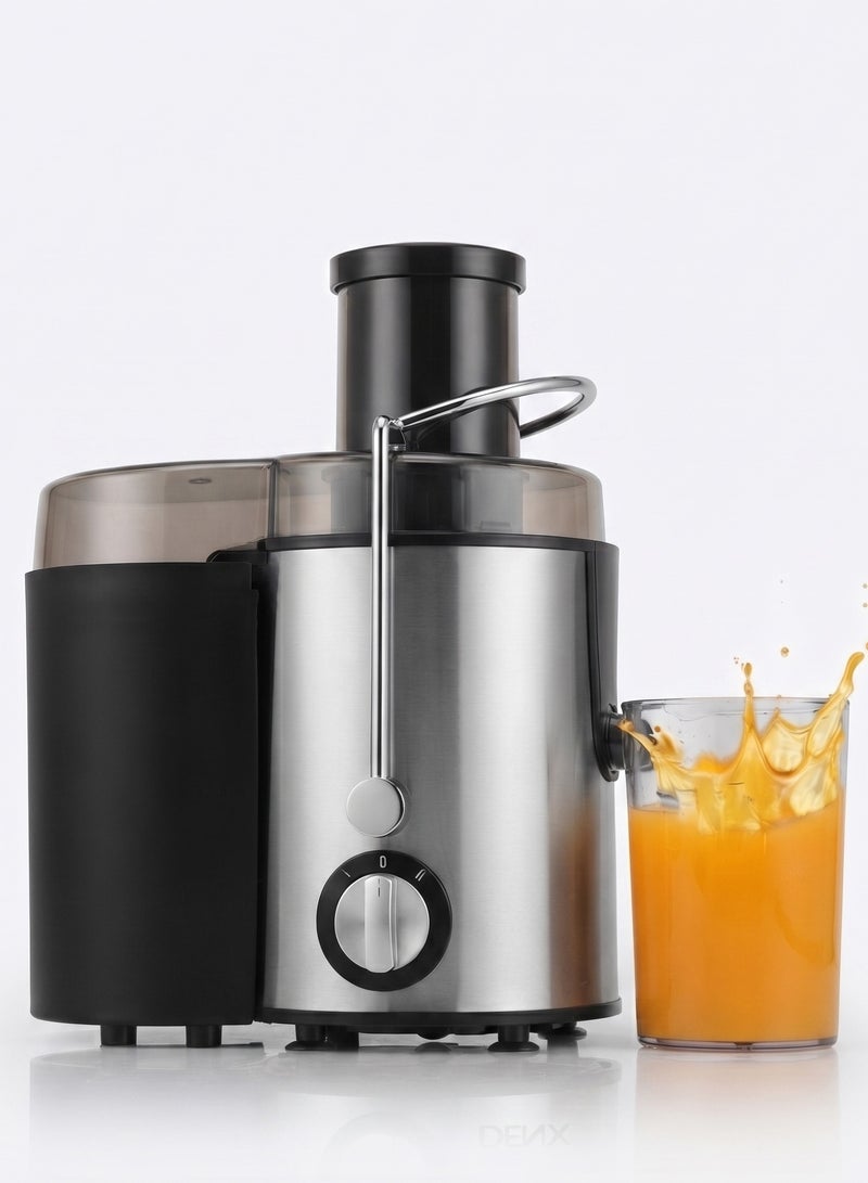 Electric Juice Extractor - Model , 800W Powerful Motor, 500ml Capacity, Wide Mouth Feed Chute, Stainless Steel Blades & Filter - Black/Silver