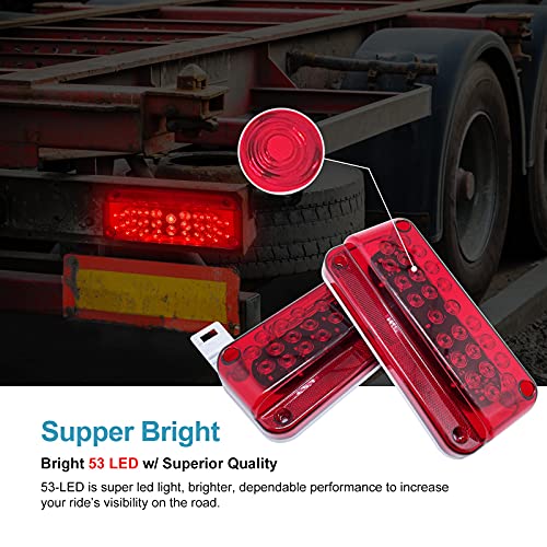 VINAUO LED Trailer lights, RV Tail Lights LED, RV Brake Lights, Brake Stop Turn Camper Tail Lights with Red Reflex Trailer Tail Lights - Image 3