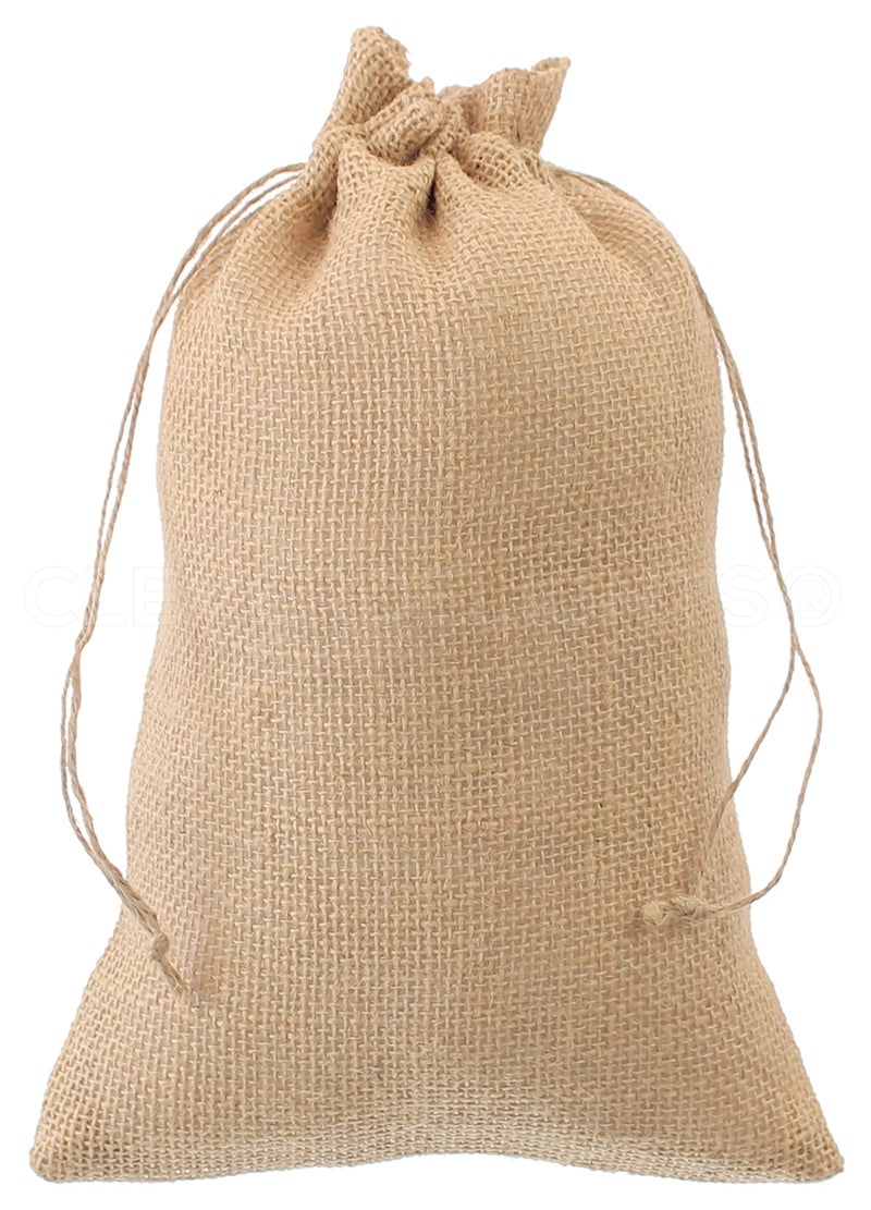 CleverDelights CleverDelights 8 x 12 Burlap Bags  25 Pack  8x12 Inch Jute Burlap Drawstring Sacks
