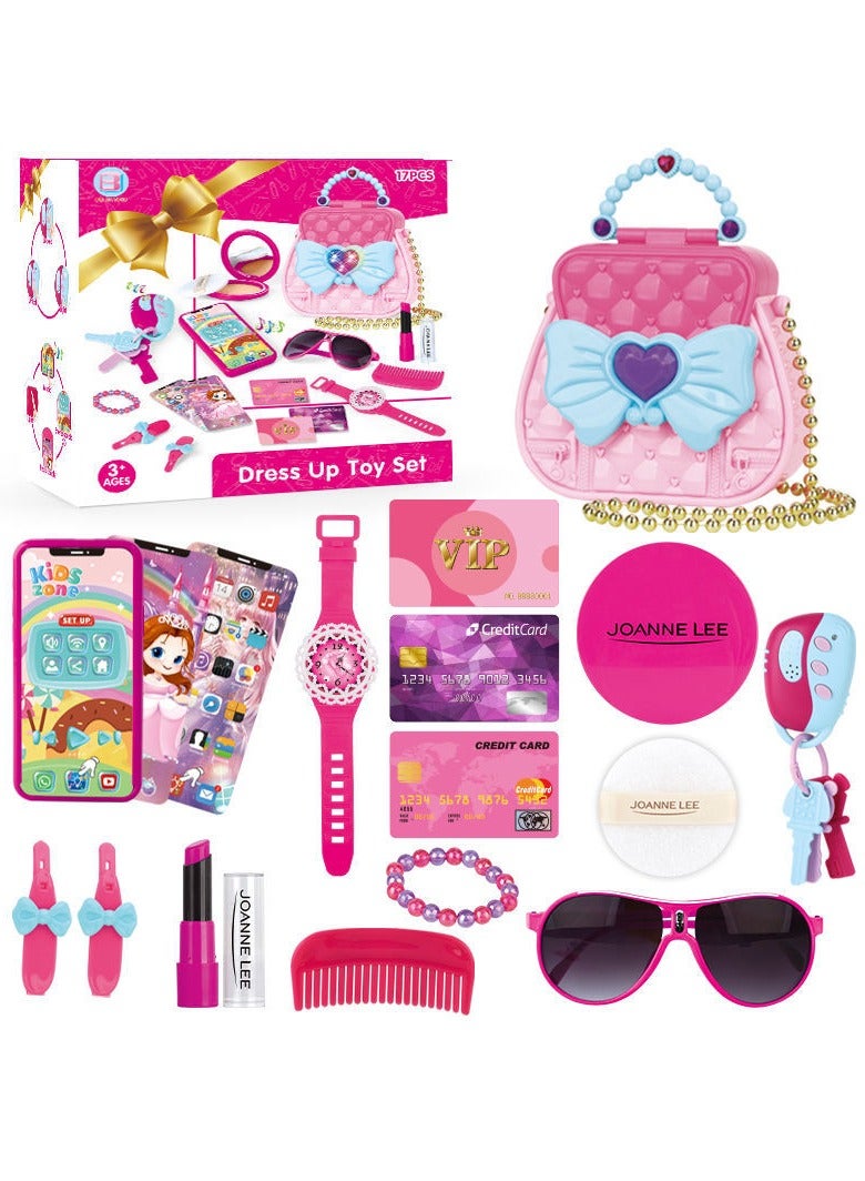 Kids Pretend Makeup Set with Cosmetic Bag, Non-Toxic Role Play Toy for Girls, Fashion Dress Up Gift with Handbag - Image 2