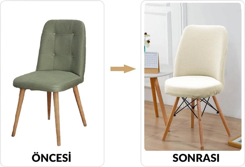 فايند Washable Stretch Elastic Lycra Oval Chair Cover - Round Chair Cover (Cream)