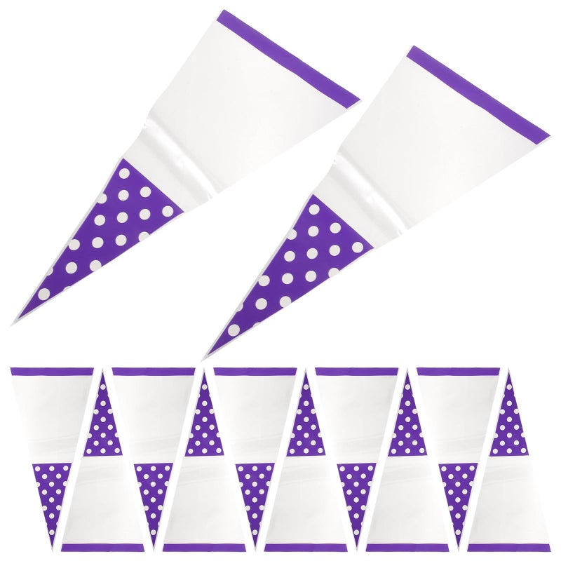 Purple Polka Dot Cellophane Candy Bags 100pcs Triangle Treat Pouches Party Favor Supplies - Image 2