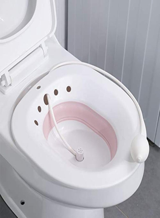 Wezone Sitz Bath Tub for Adults with Pressure Pump - Foldable Sitz Bath for Pregnant Women, Postpartum Care, Hemorrhoids, Piles & Anal Fissure Treatment | Fits All Toilet Seats (Multicolour) - Image 1