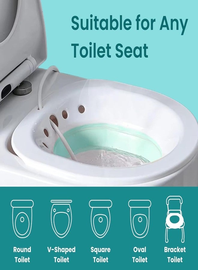 Wezone Sitz Bath Tub for Adults with Pressure Pump - Foldable Sitz Bath for Pregnant Women, Postpartum Care, Hemorrhoids, Piles & Anal Fissure Treatment | Fits All Toilet Seats (Multicolour) - Image 2