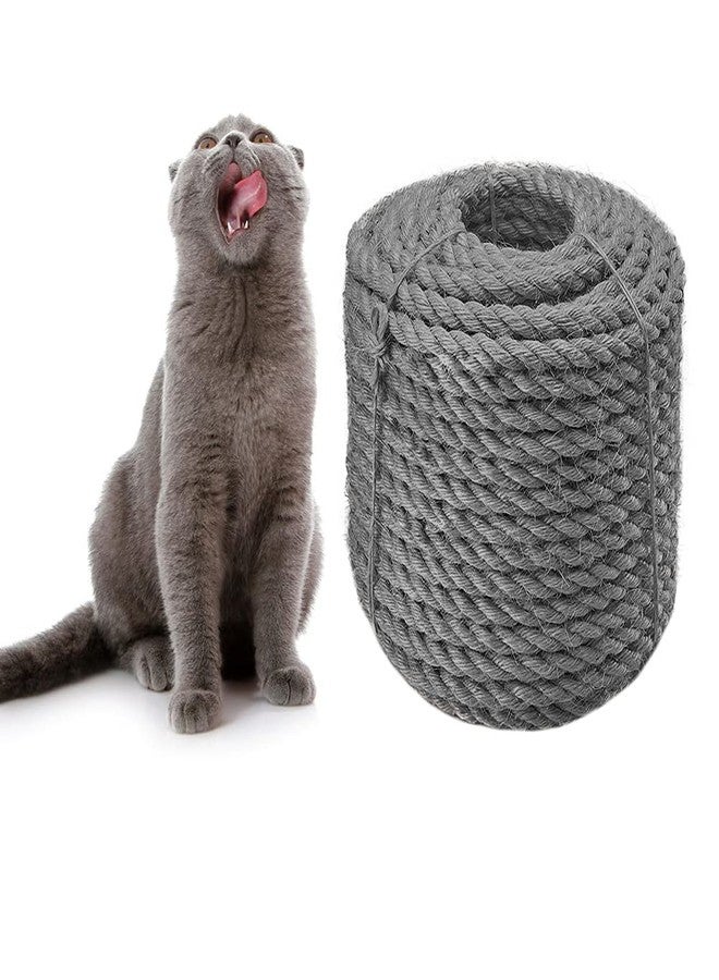 CAThrone Sisal Rope 6mm for Cat Scratcher Repair and Replace Cat Scratching Post, DIY Scratching Furniture - Cat Tree, Scratch Carpet & Mat, Cat Kicker Toys, Gray 33ft/10m - Image 1