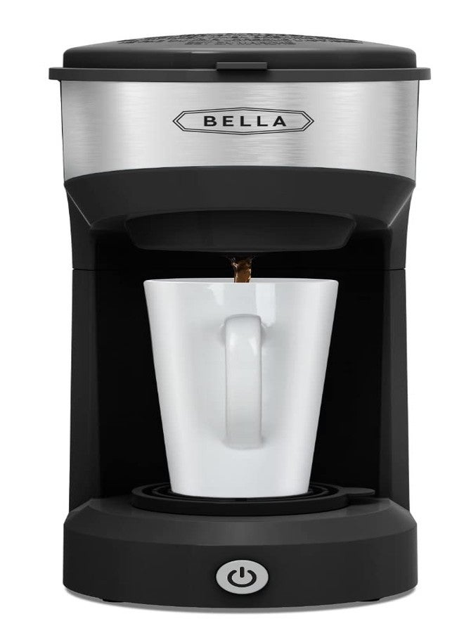 BELLA Dual Brew Single Serve Coffee Maker, Brews both Kcup and Ground Coffee, Large 14oz Capacity, Easy One Touch, Auto Shutoff, Black - Image 1