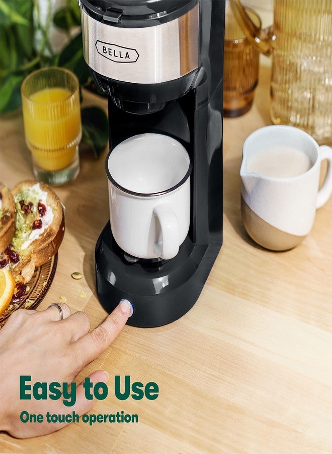BELLA Dual Brew Single Serve Coffee Maker, Brews both Kcup and Ground Coffee, Large 14oz Capacity, Easy One Touch, Auto Shutoff, Black - Image 5